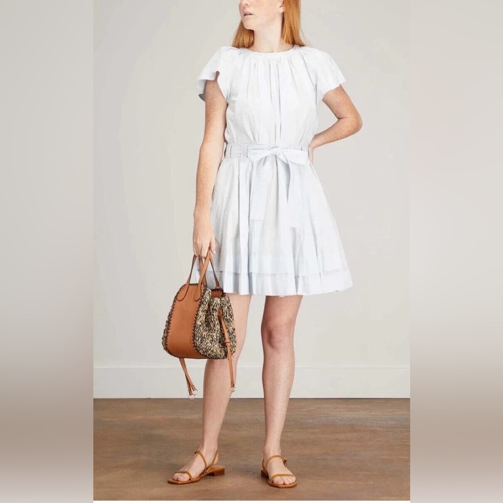 Ulla Johnson Mae Dress Seaglass Poplin Mini Dress 4